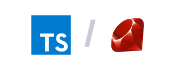 TypeScript and Ruby languages logotypes.